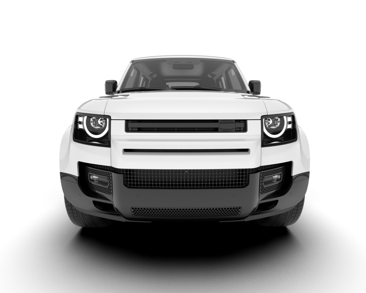 White SUV on transparent background. 3d rendering - illustration png