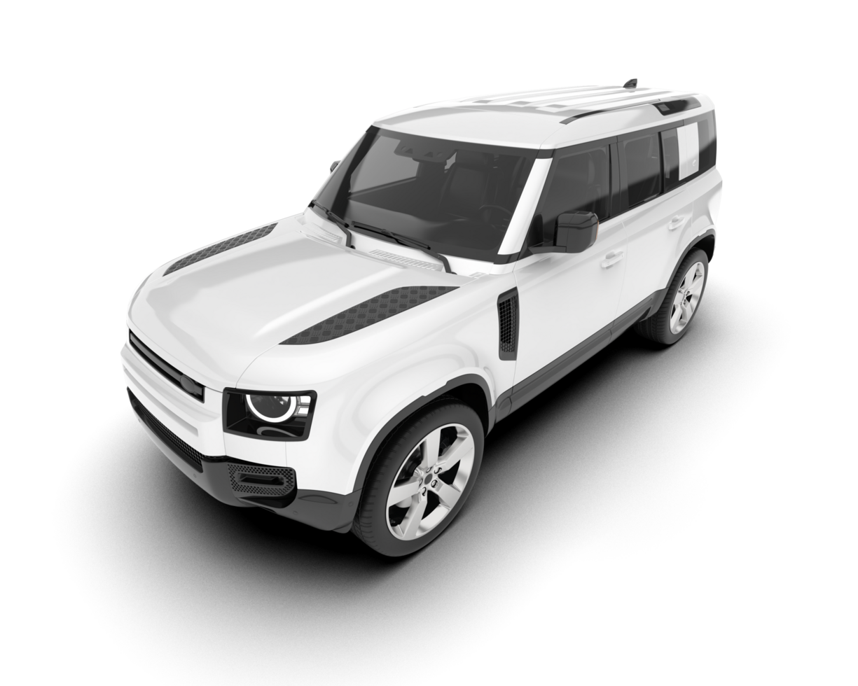 White SUV on transparent background. 3d rendering - illustration png