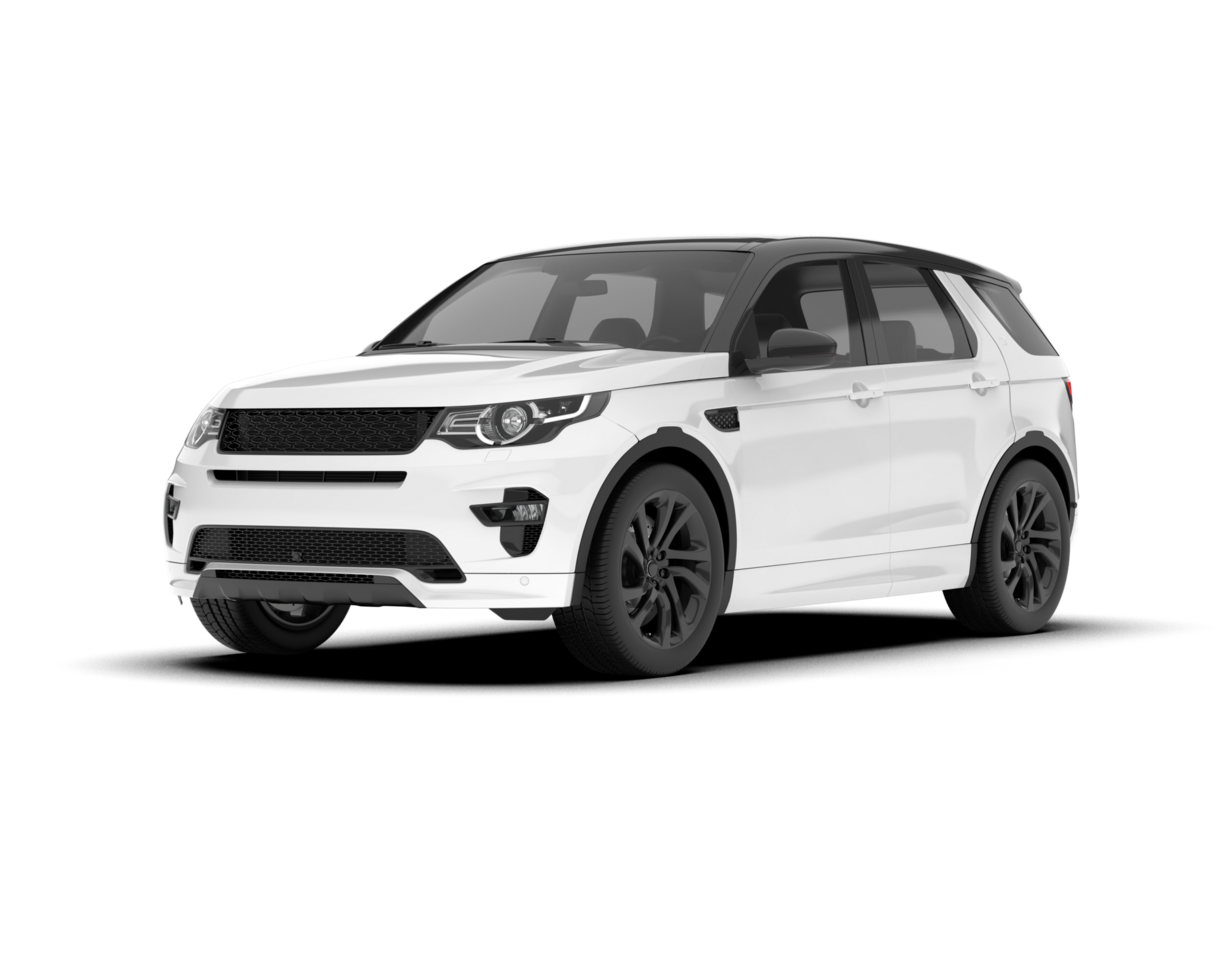 White SUV on transparent background. 3d rendering - illustration png