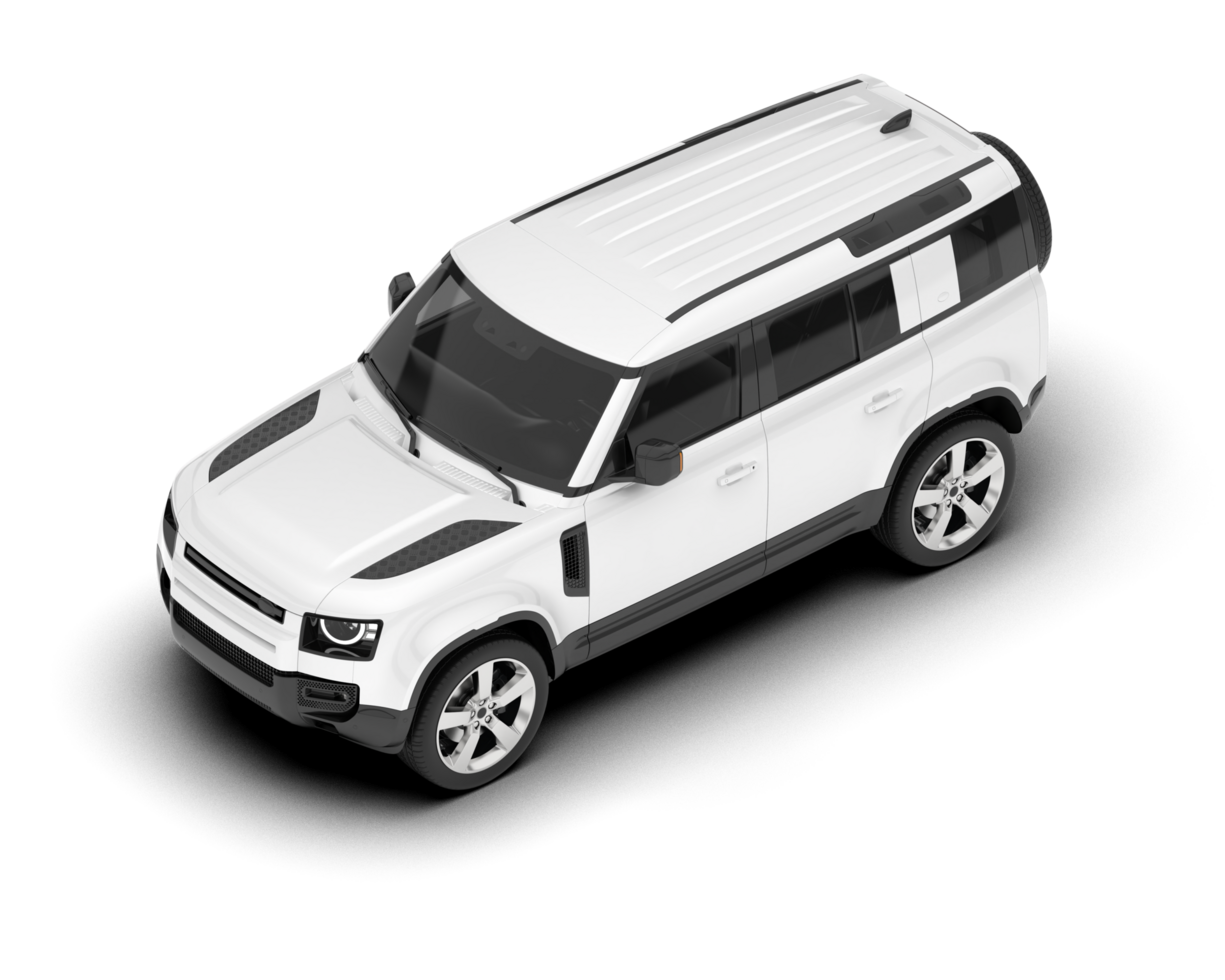 White SUV on transparent background. 3d rendering - illustration png