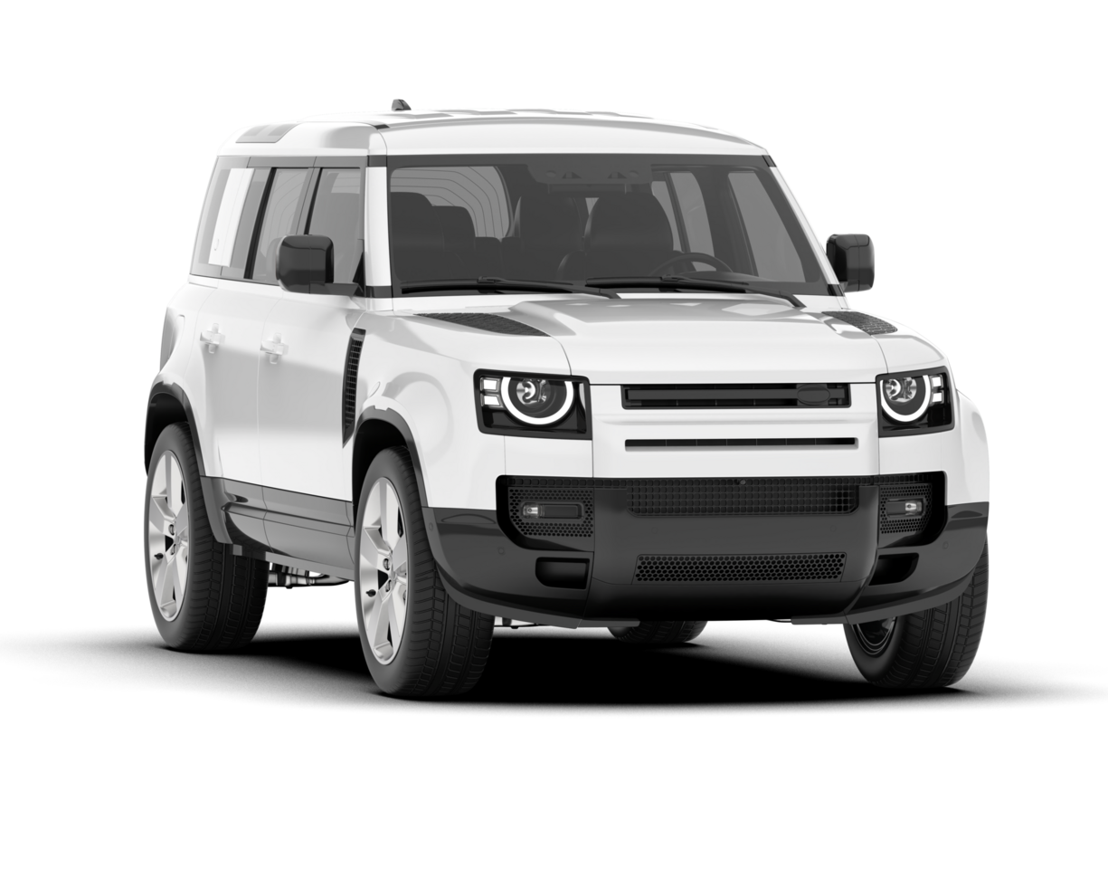 White SUV on transparent background. 3d rendering - illustration png
