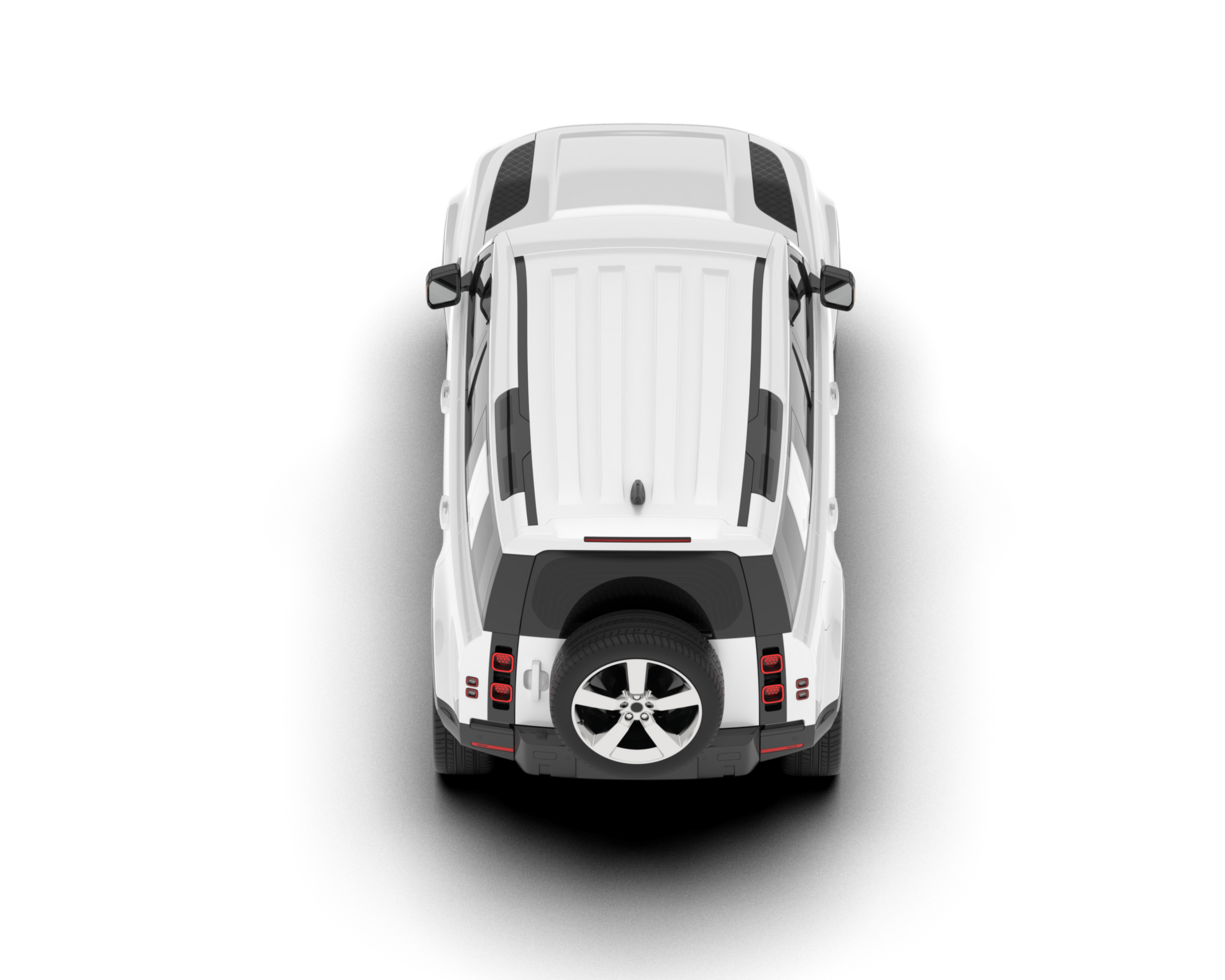 White SUV on transparent background. 3d rendering - illustration png