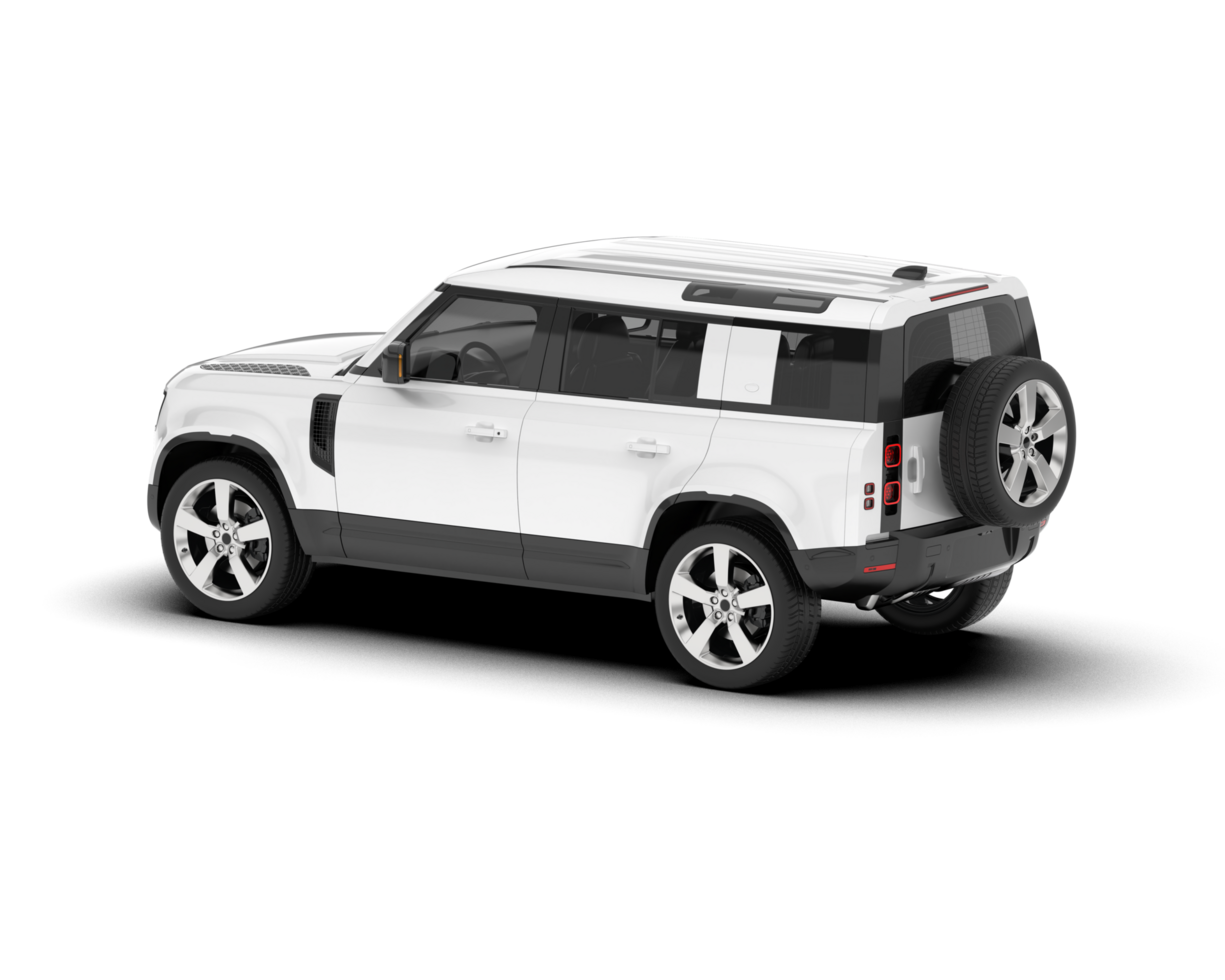 White SUV on transparent background. 3d rendering - illustration png