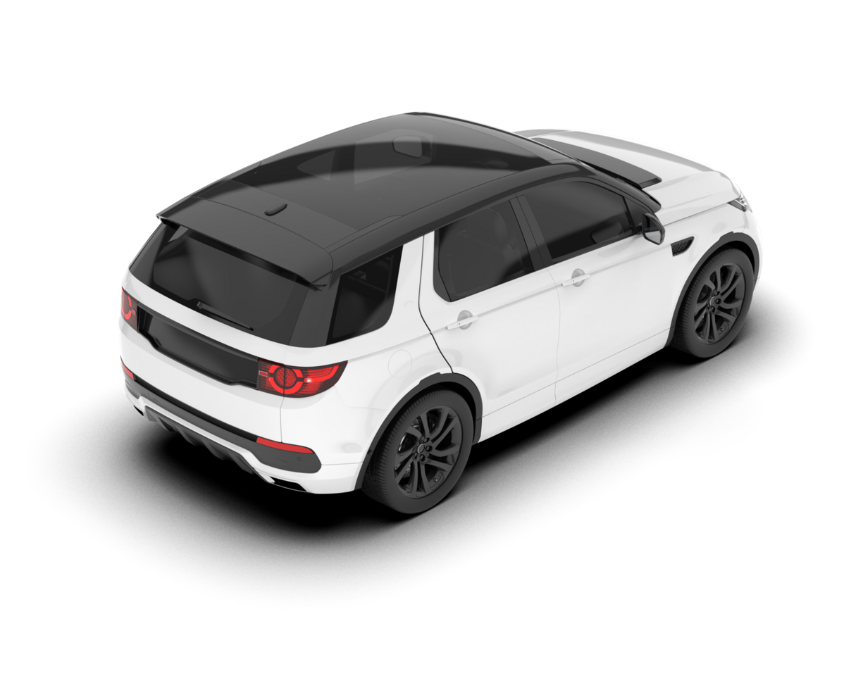 White SUV on transparent background. 3d rendering - illustration png