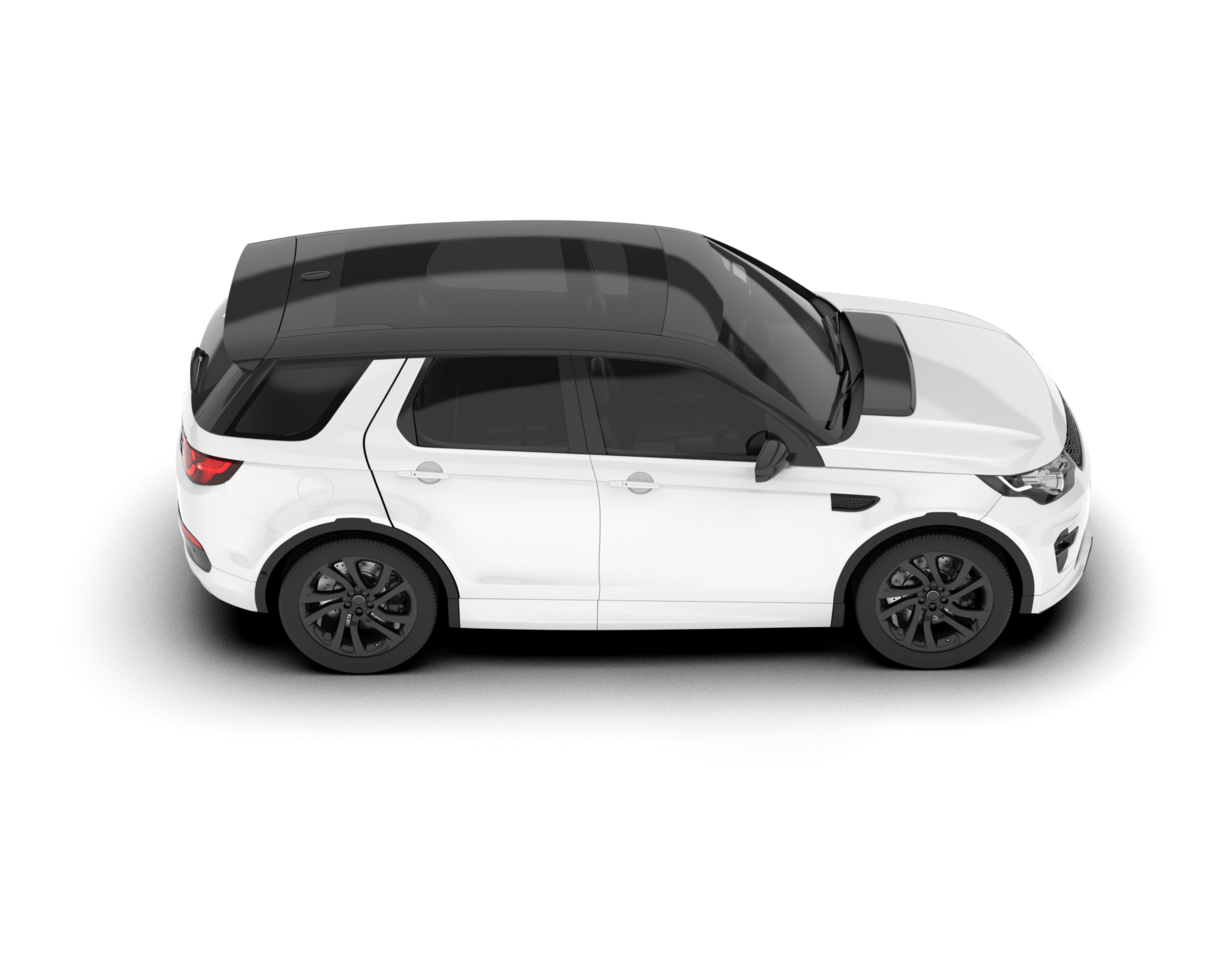 White SUV on transparent background. 3d rendering - illustration png