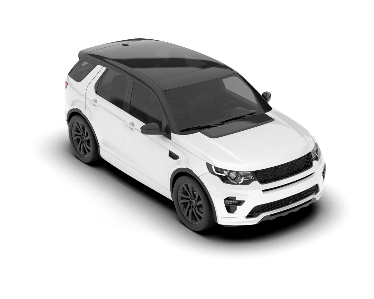 White SUV on transparent background. 3d rendering - illustration png