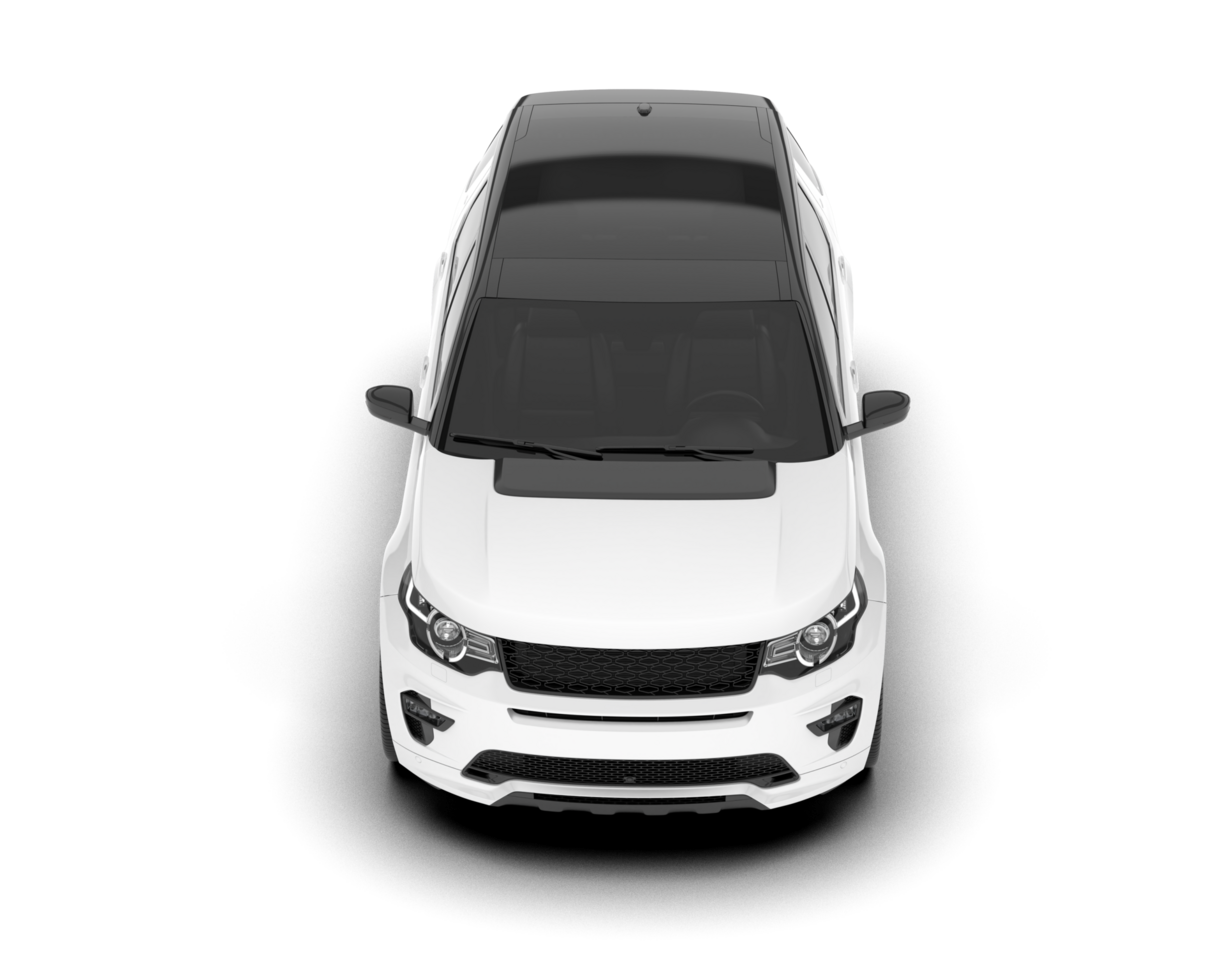 White SUV on transparent background. 3d rendering - illustration png