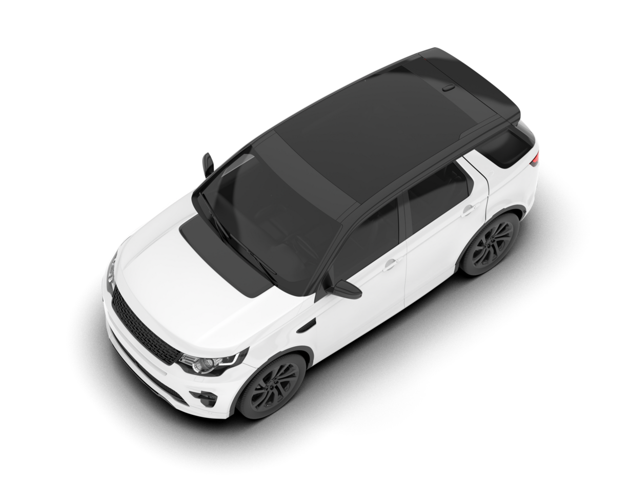 White SUV on transparent background. 3d rendering - illustration png