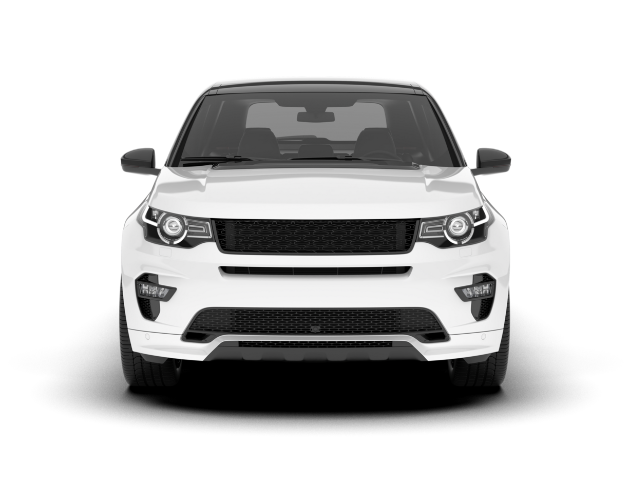 White SUV on transparent background. 3d rendering - illustration png