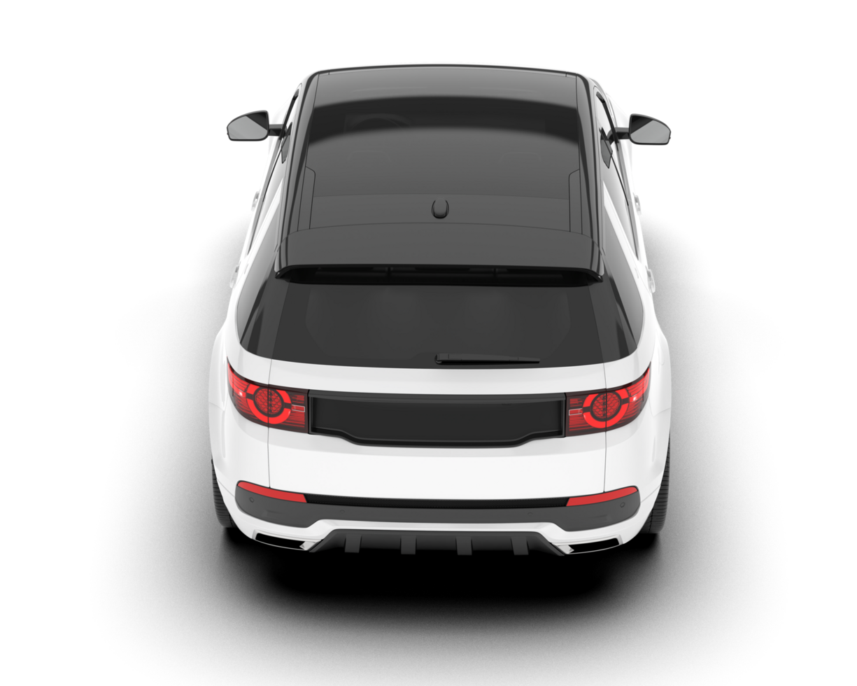 White SUV on transparent background. 3d rendering - illustration png