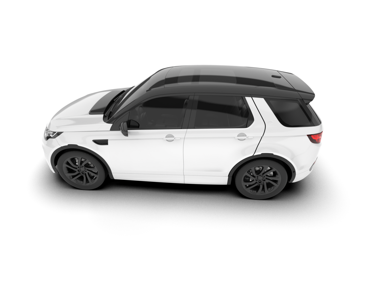 White SUV on transparent background. 3d rendering - illustration png