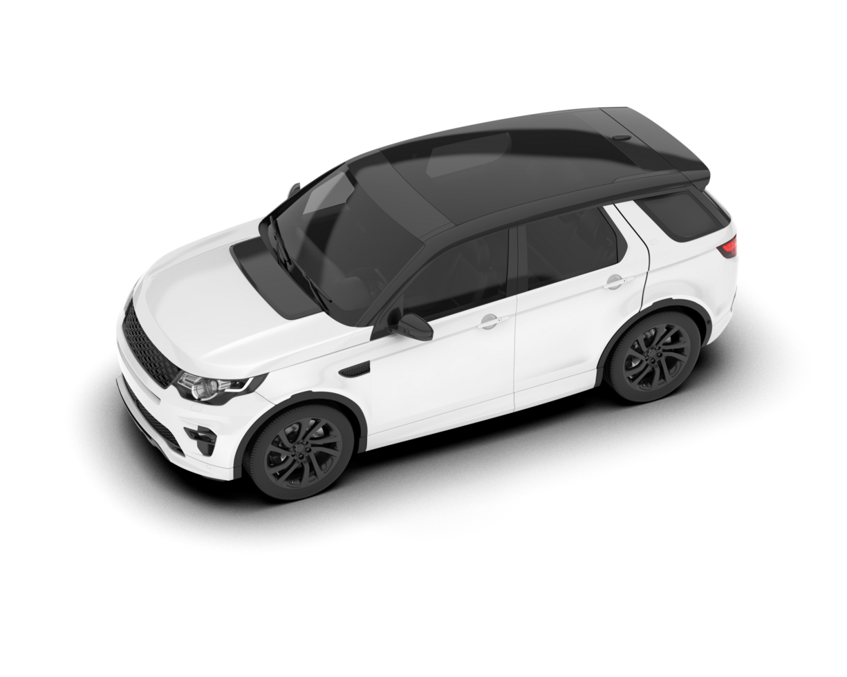 White SUV on transparent background. 3d rendering - illustration png