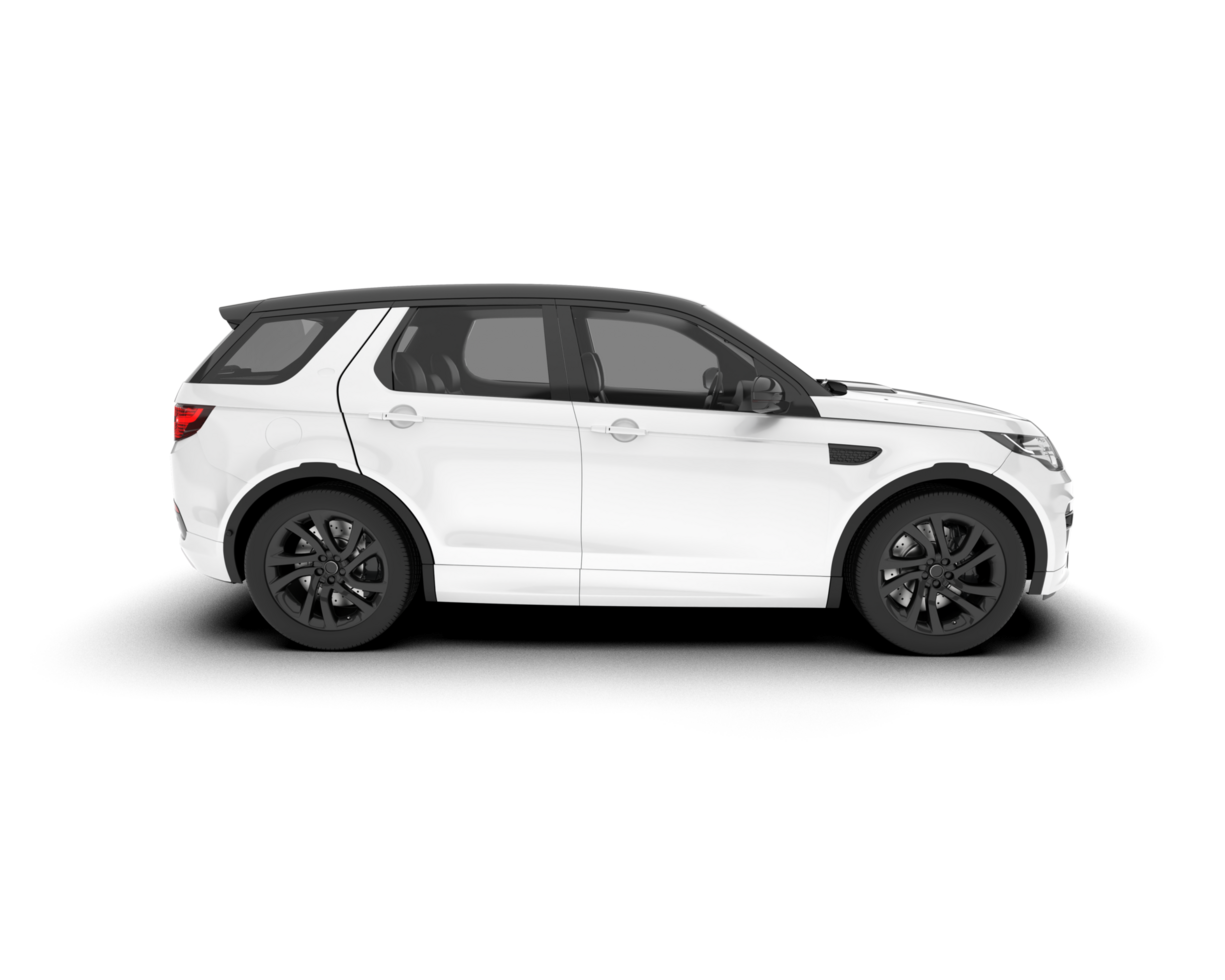 White SUV on transparent background. 3d rendering - illustration png