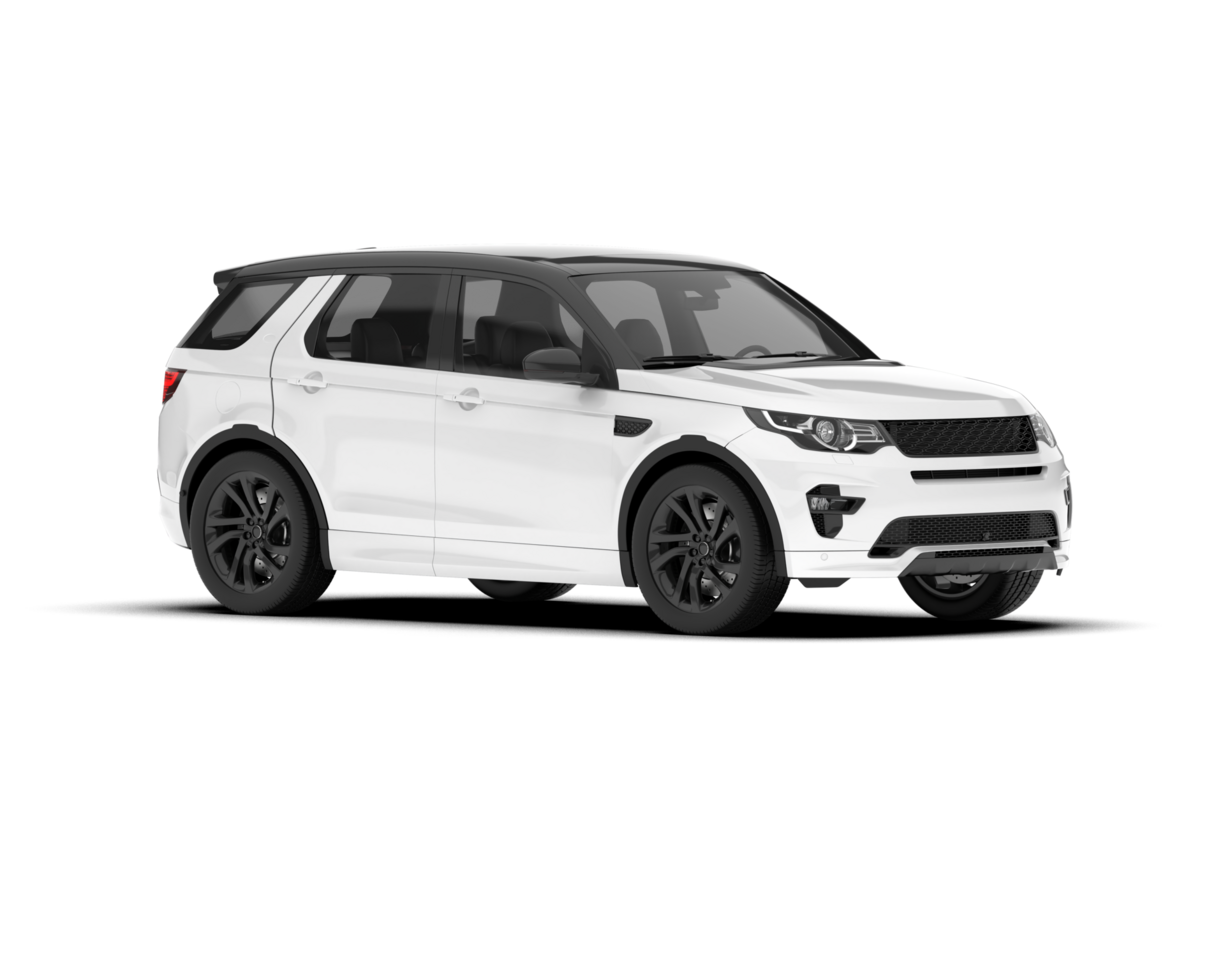 White SUV on transparent background. 3d rendering - illustration png