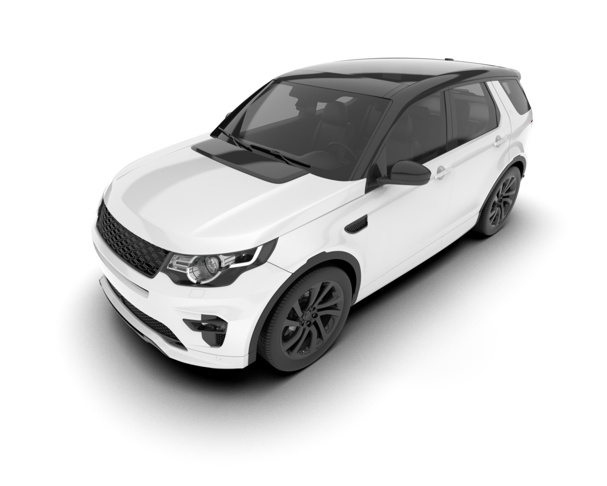 White SUV on transparent background. 3d rendering - illustration png