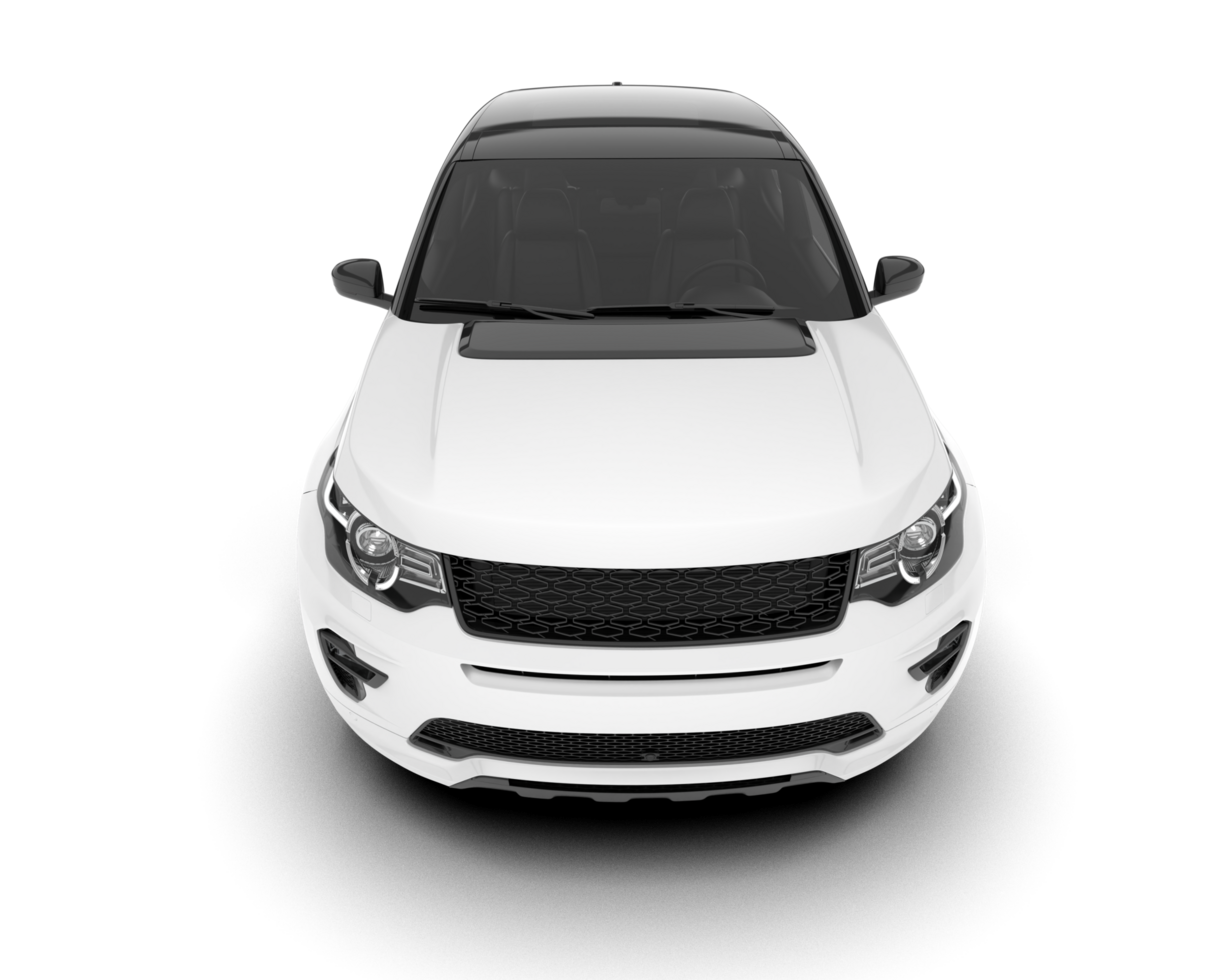 White SUV on transparent background. 3d rendering - illustration png