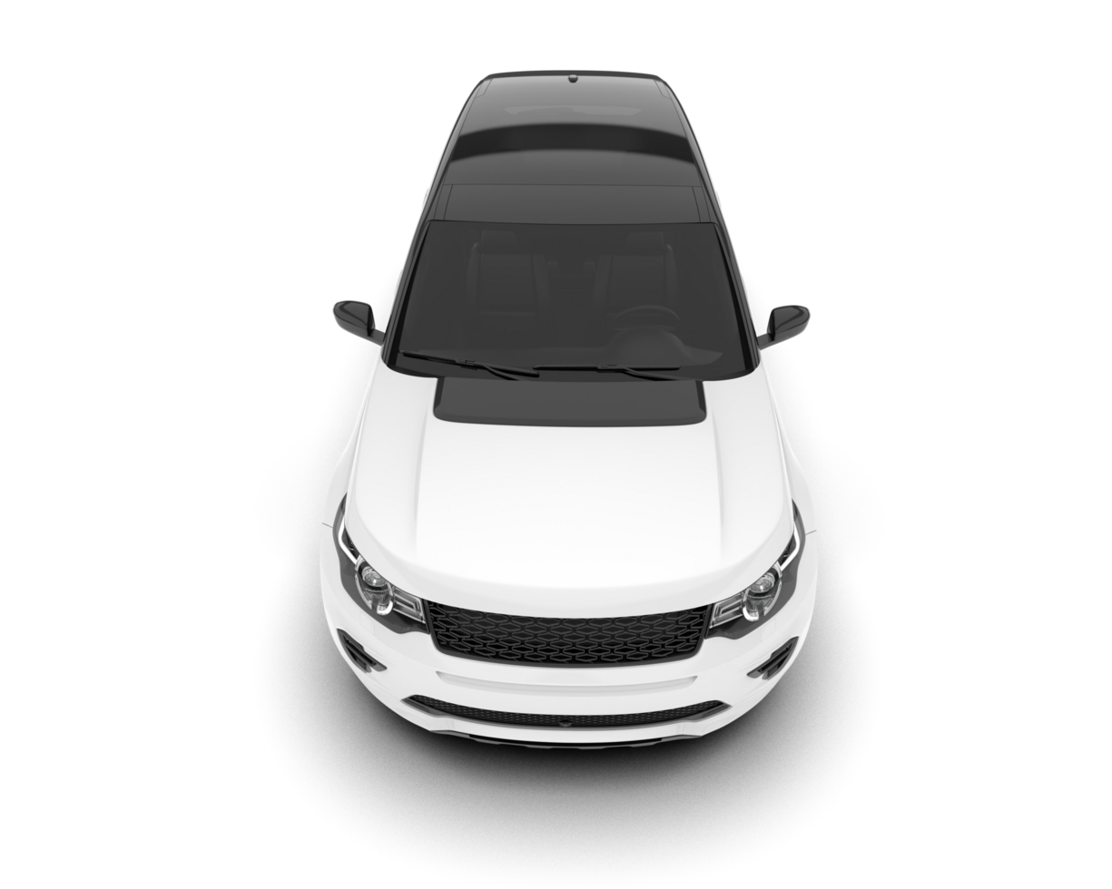 White SUV on transparent background. 3d rendering - illustration png