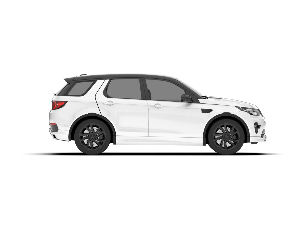 White SUV on transparent background. 3d rendering - illustration png