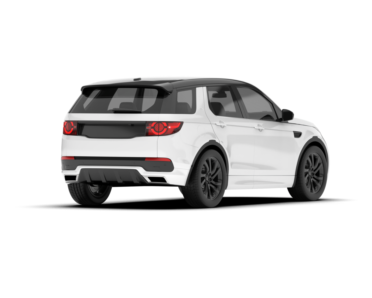White SUV on transparent background. 3d rendering - illustration png