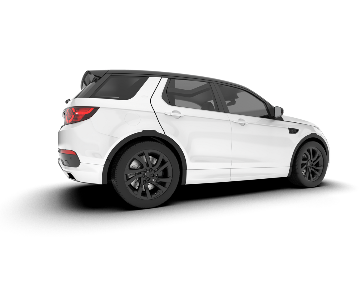 White SUV on transparent background. 3d rendering - illustration png