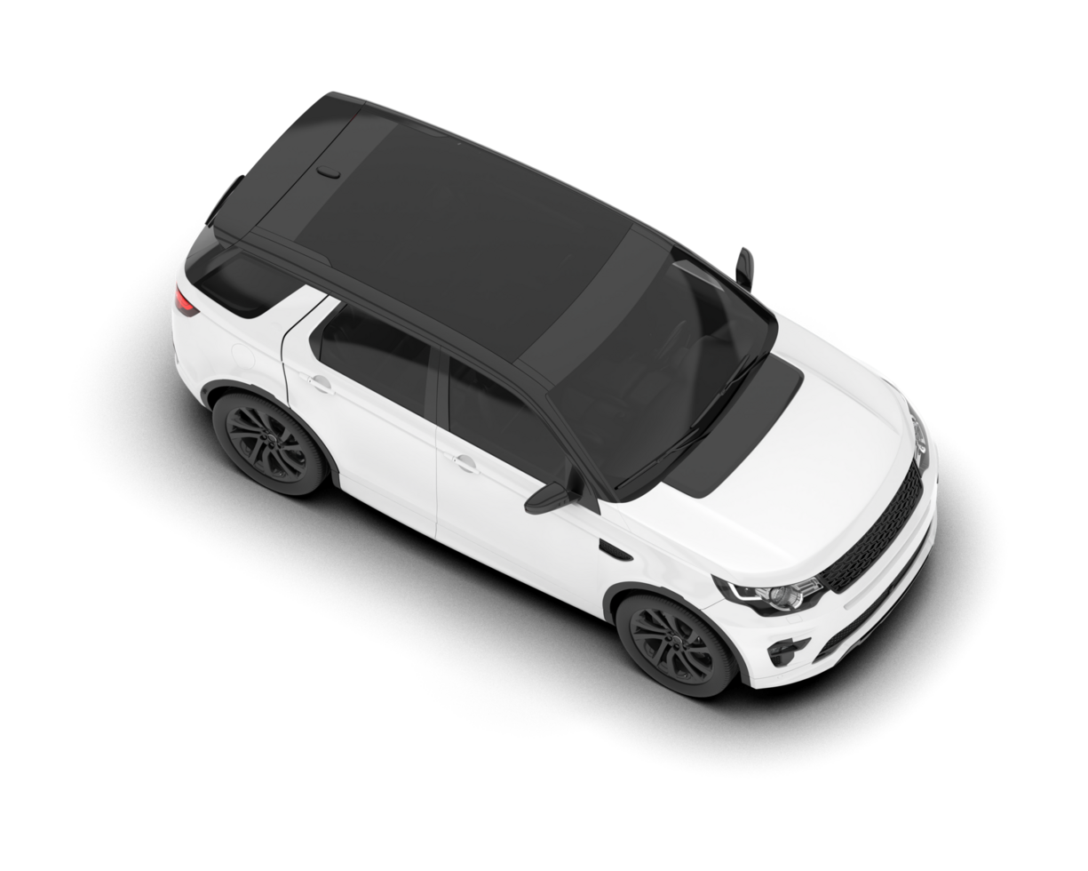 White SUV on transparent background. 3d rendering - illustration png