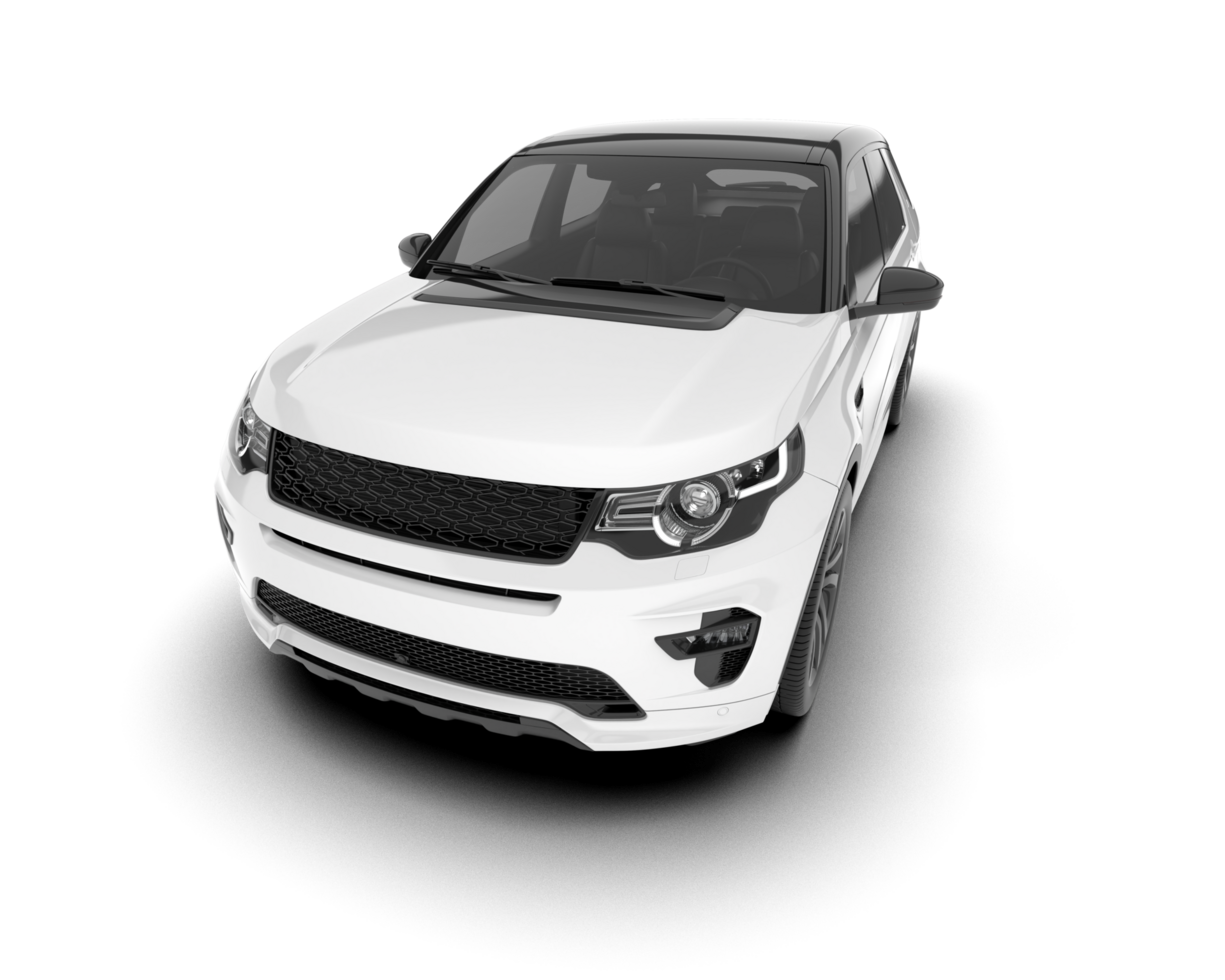 White SUV on transparent background. 3d rendering - illustration png