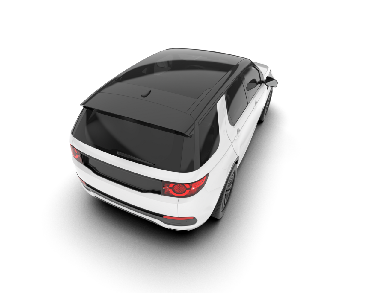 White SUV on transparent background. 3d rendering - illustration png