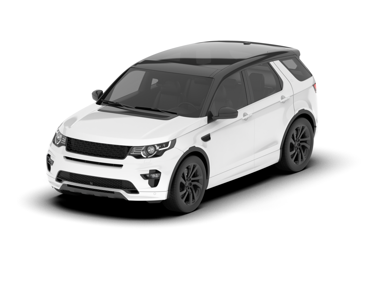 White SUV on transparent background. 3d rendering - illustration png