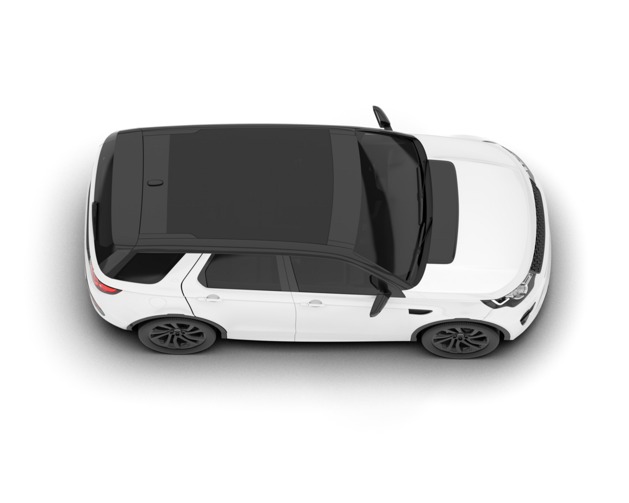 White SUV on transparent background. 3d rendering - illustration png