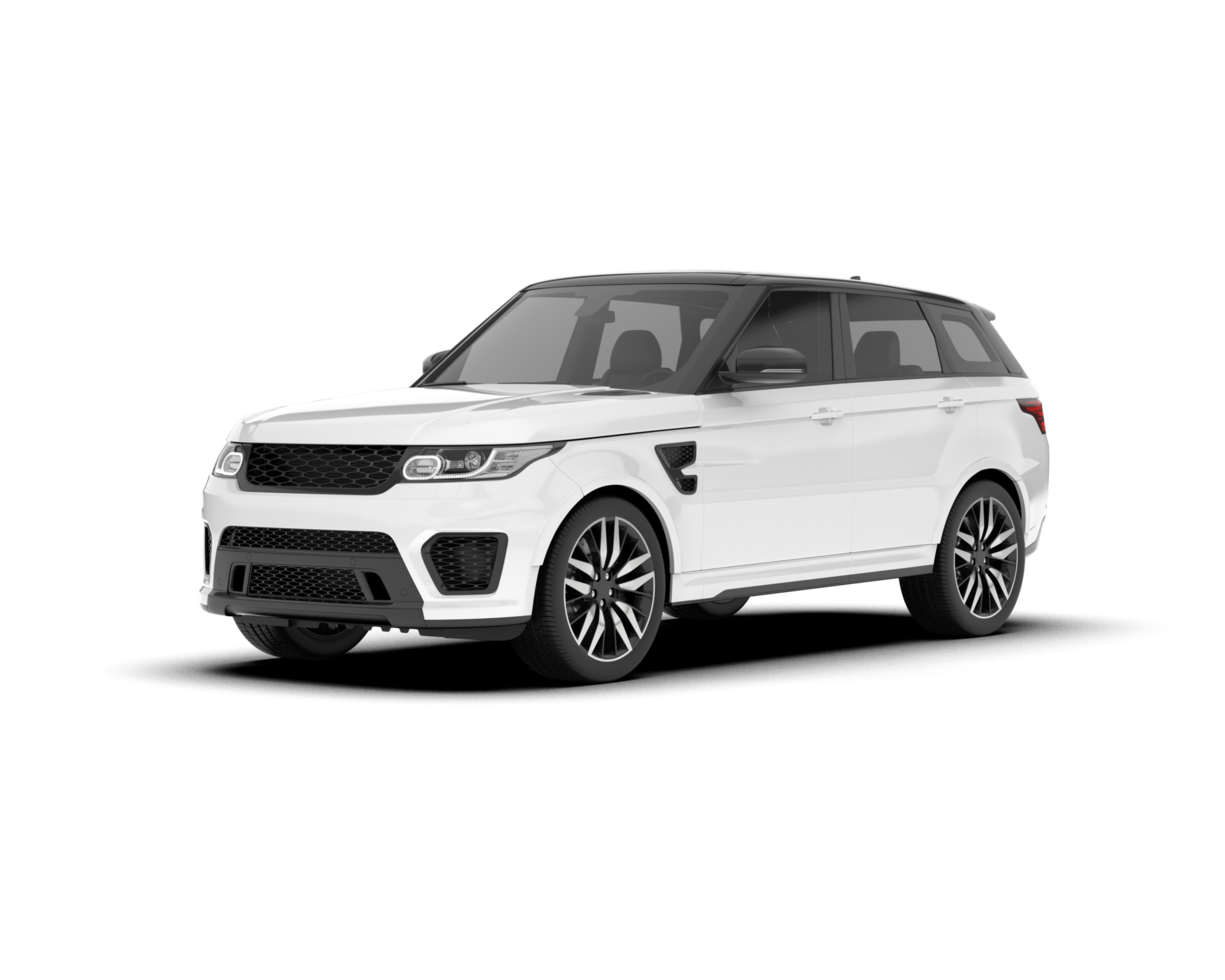 White SUV on transparent background. 3d rendering - illustration png