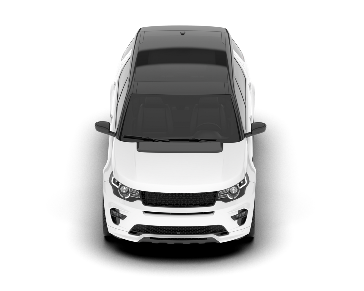 White SUV on transparent background. 3d rendering - illustration png