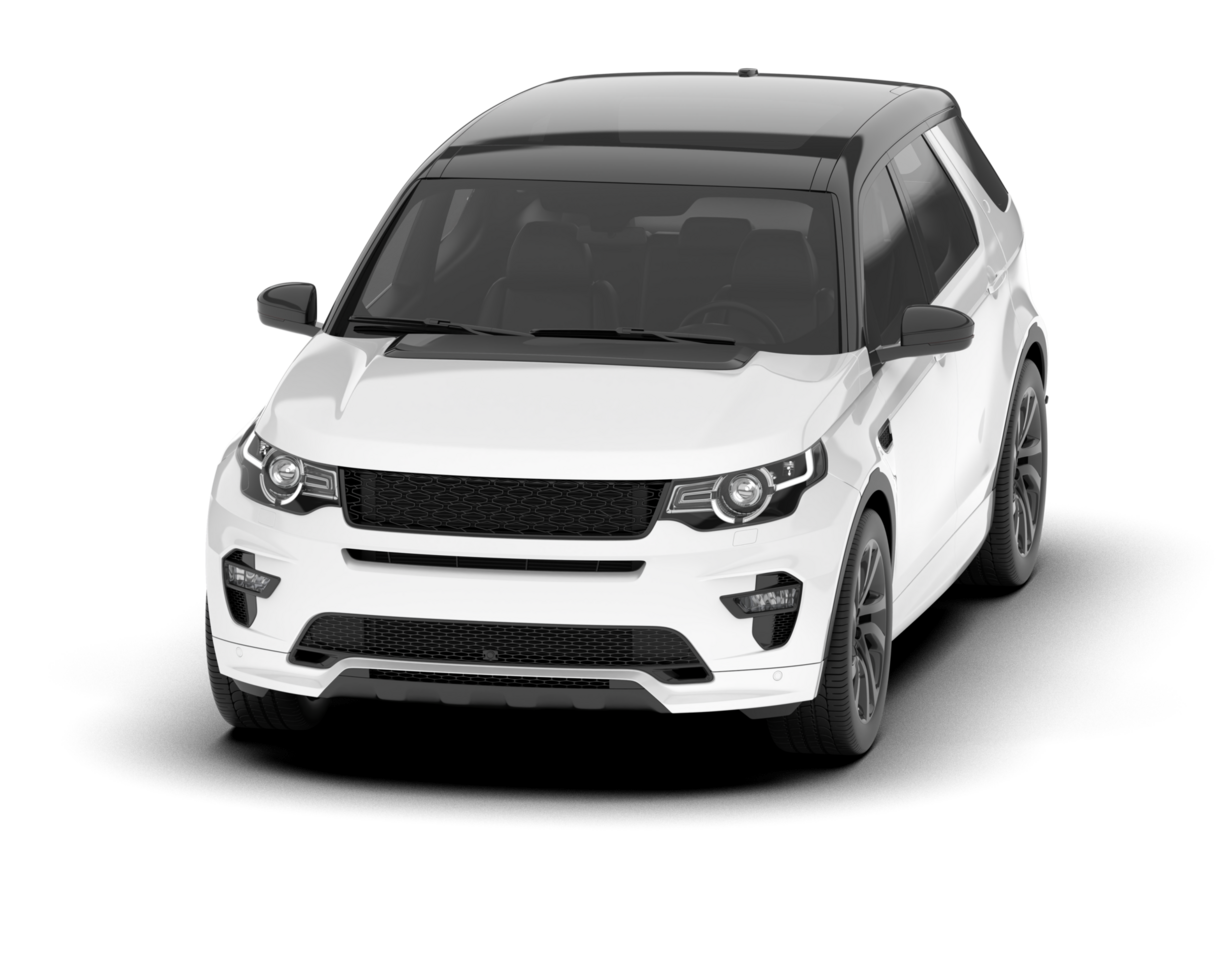 White SUV on transparent background. 3d rendering - illustration png