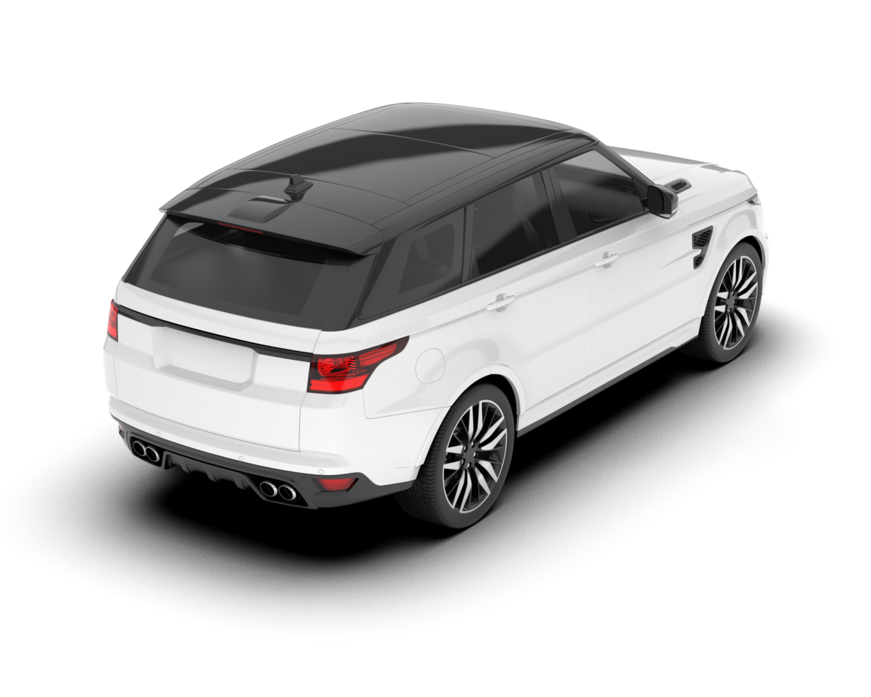 White SUV on transparent background. 3d rendering - illustration png