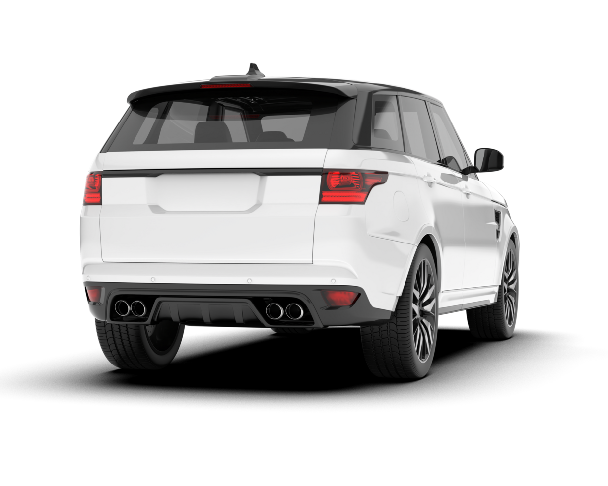 White SUV on transparent background. 3d rendering - illustration png