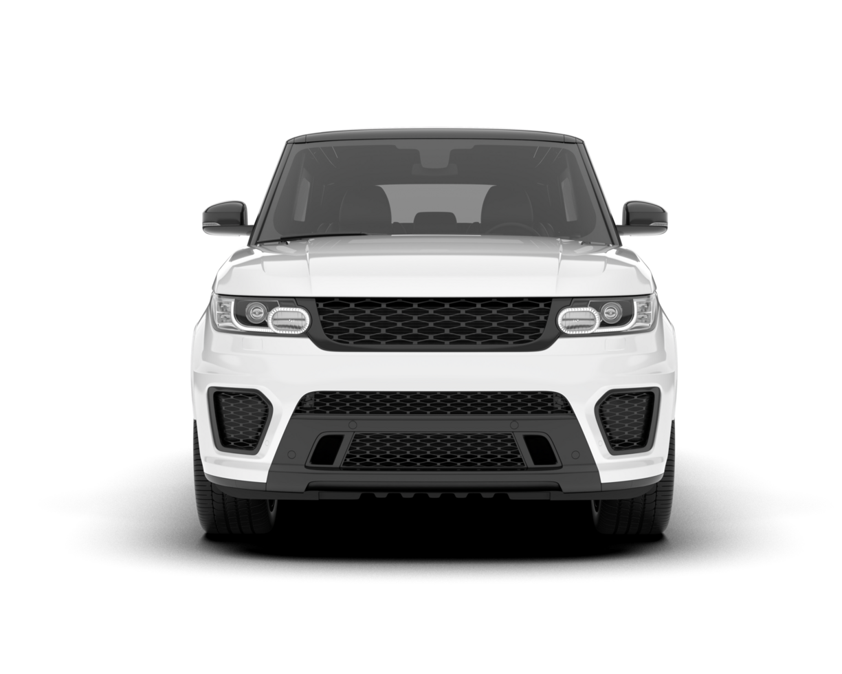 White SUV on transparent background. 3d rendering - illustration png