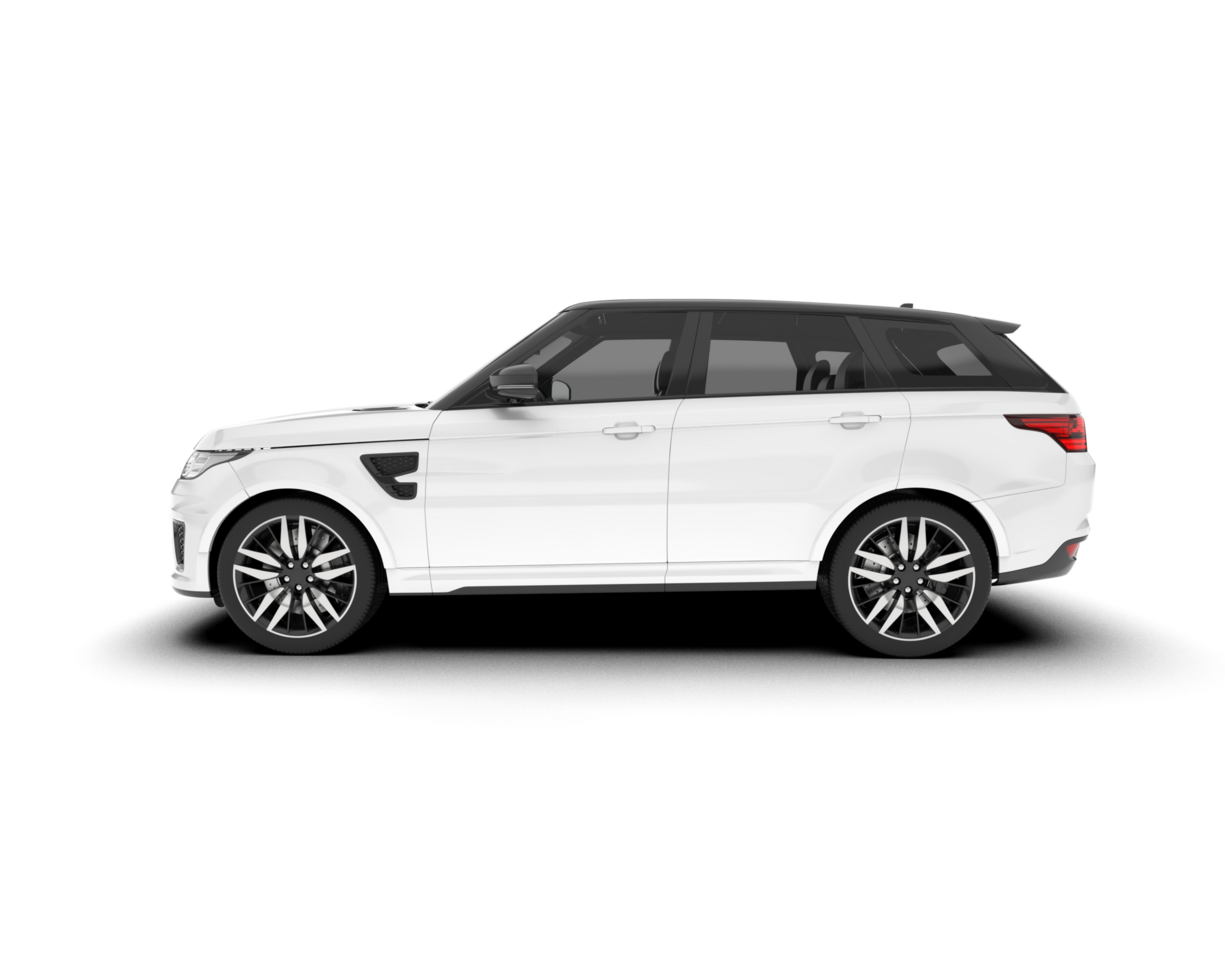 White SUV on transparent background. 3d rendering - illustration png