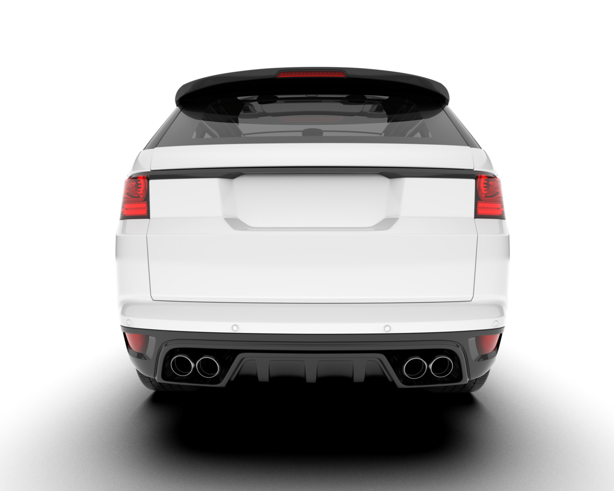 White SUV on transparent background. 3d rendering - illustration png