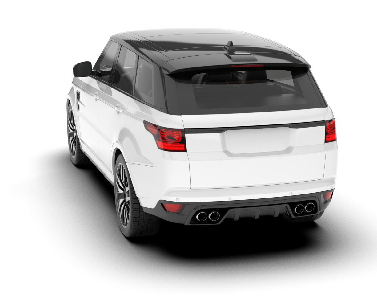 White SUV on transparent background. 3d rendering - illustration png