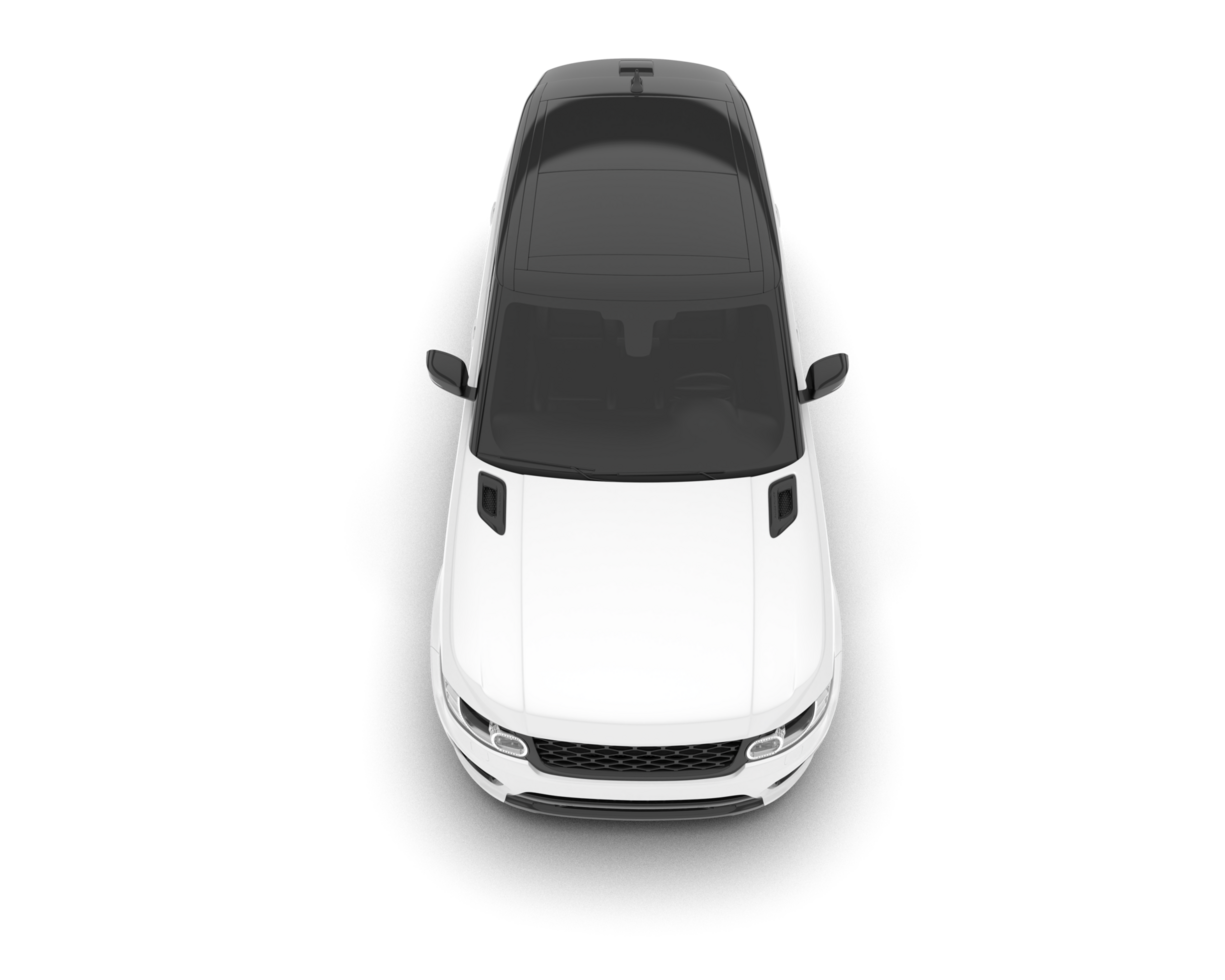 White SUV on transparent background. 3d rendering - illustration png