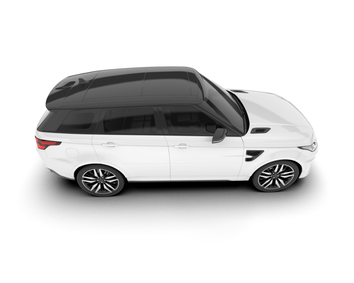 White SUV on transparent background. 3d rendering - illustration png