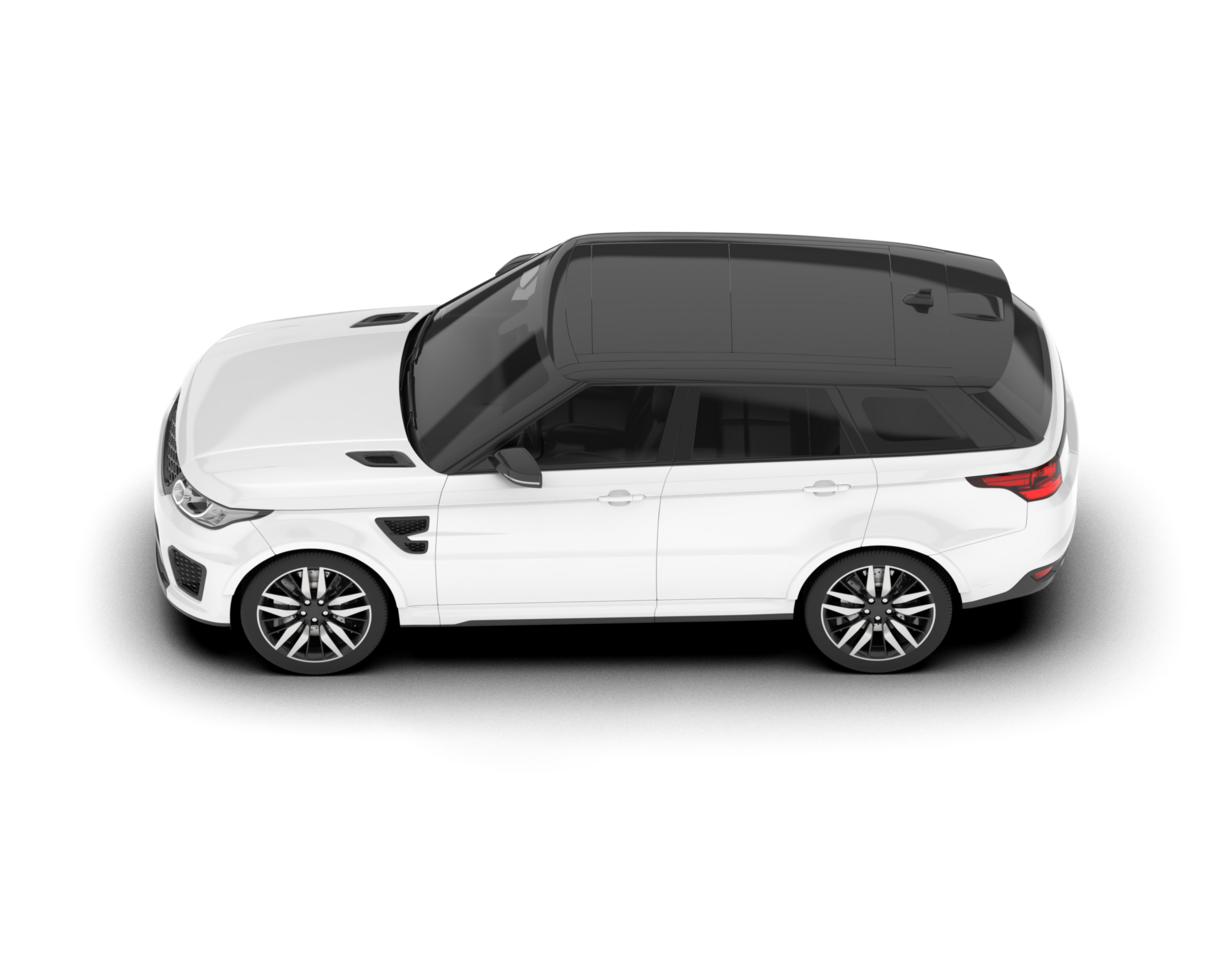 White SUV on transparent background. 3d rendering - illustration png