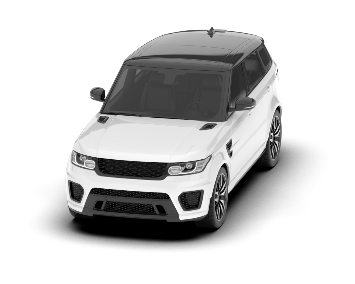 White SUV on transparent background. 3d rendering - illustration png
