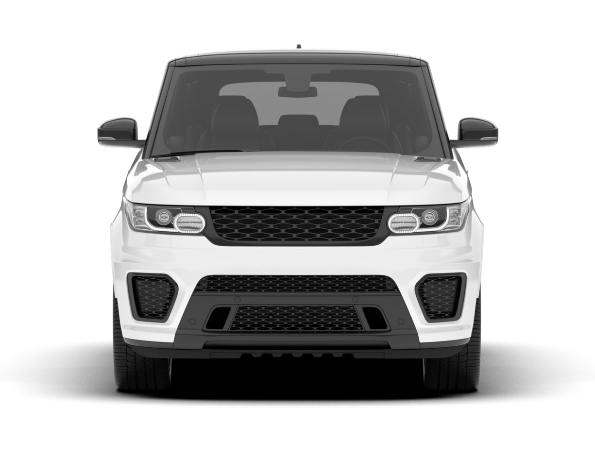 White SUV on transparent background. 3d rendering - illustration png