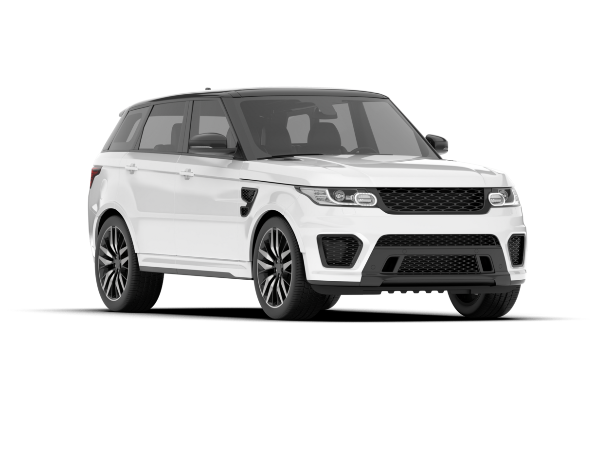 White SUV on transparent background. 3d rendering - illustration png