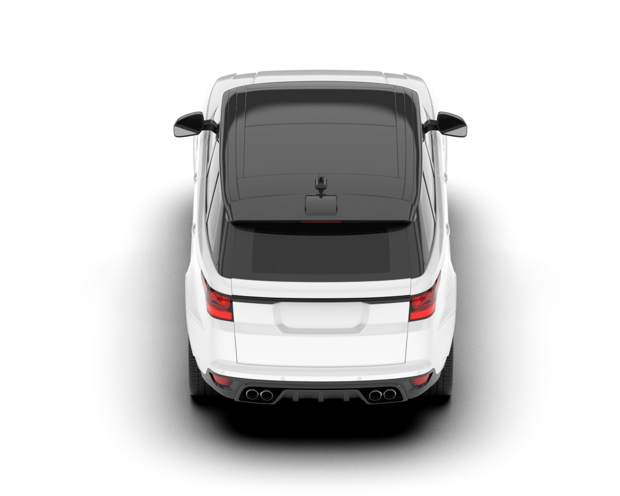 White SUV on transparent background. 3d rendering - illustration png
