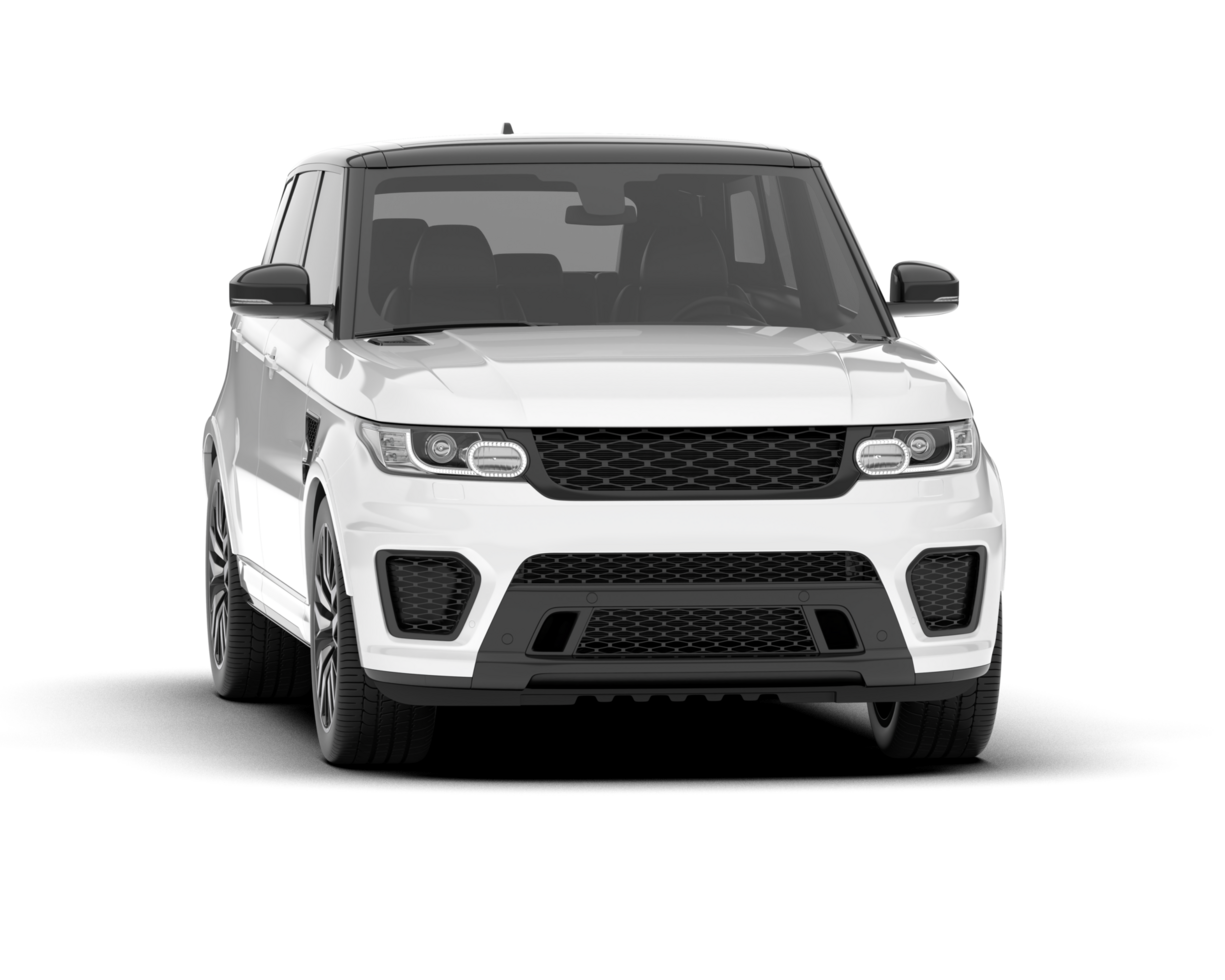 White SUV on transparent background. 3d rendering - illustration png