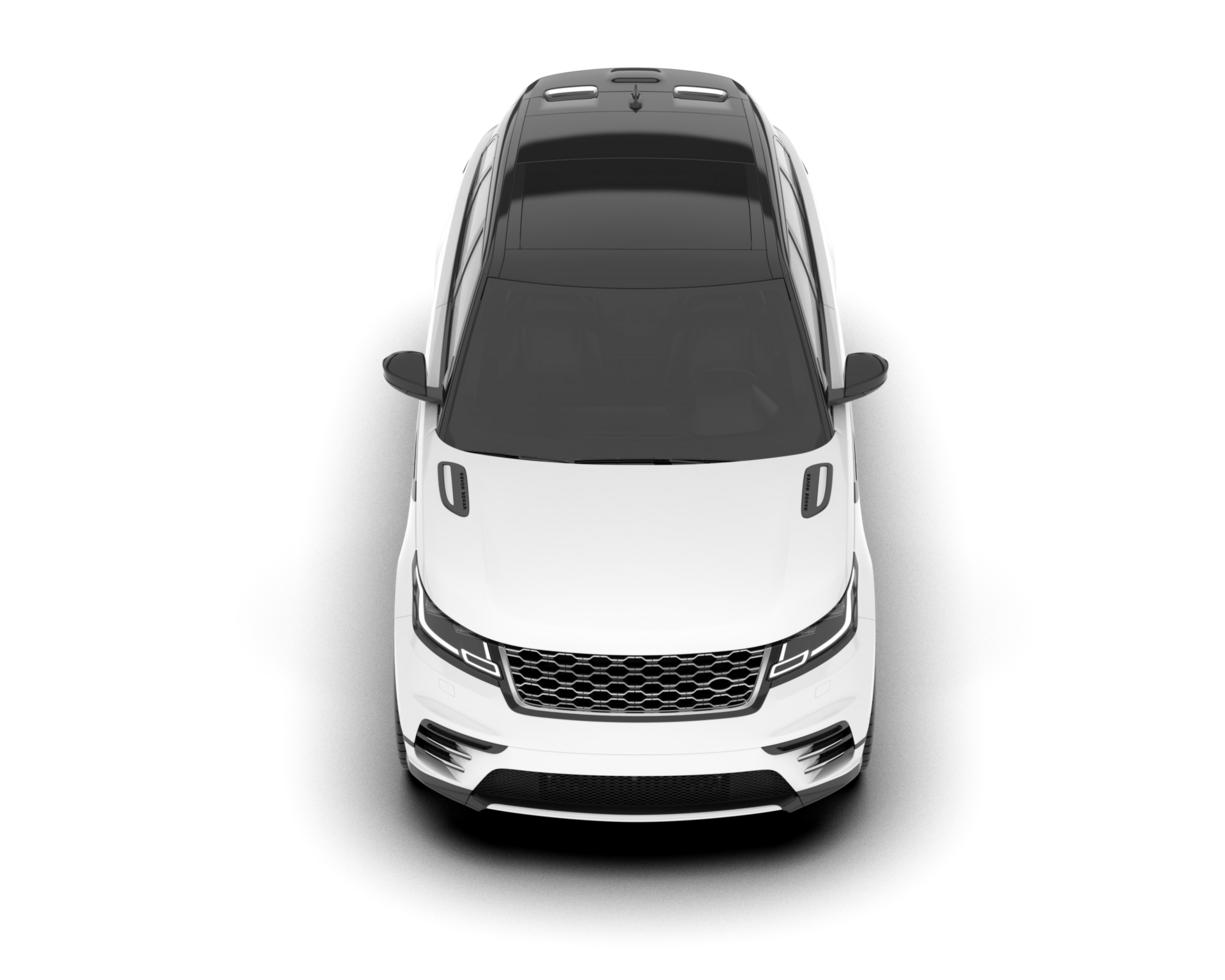 White SUV on transparent background. 3d rendering - illustration png