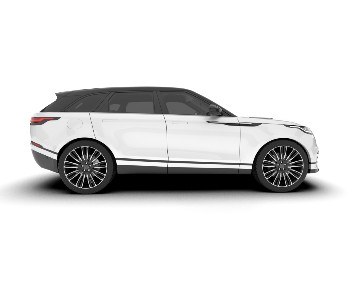 White SUV on transparent background. 3d rendering - illustration png
