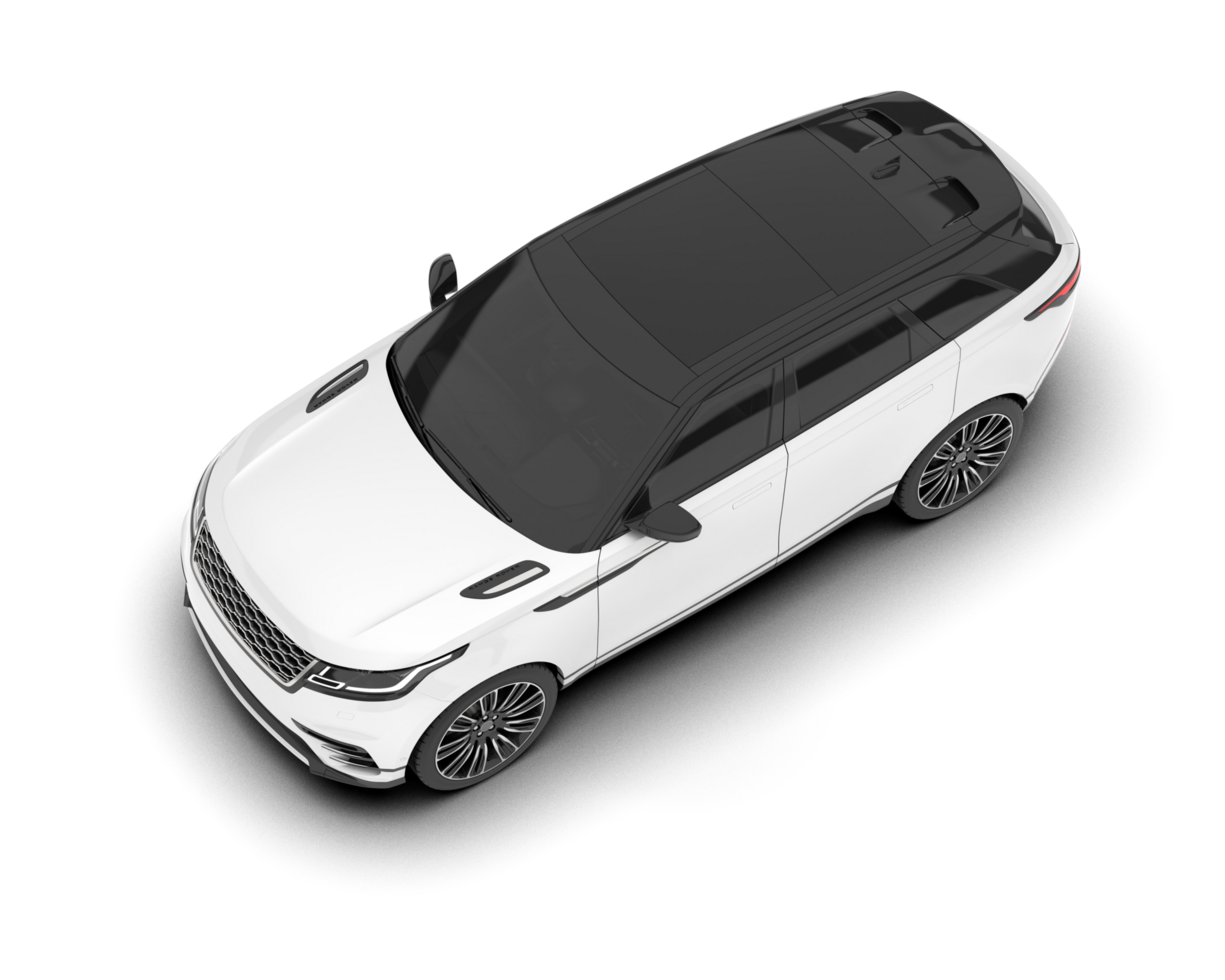 White SUV on transparent background. 3d rendering - illustration png