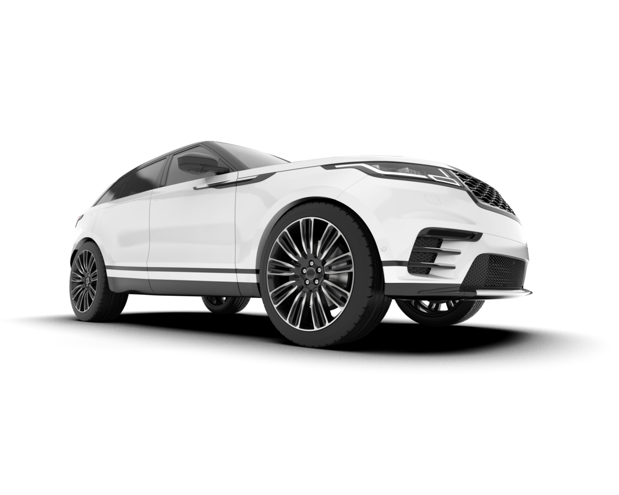 White SUV on transparent background. 3d rendering - illustration png